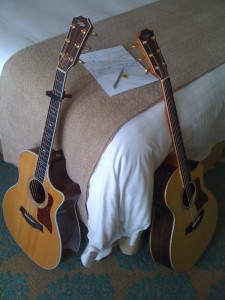 My babies and my newest baby... played it last night at Room 5 Lounge. Finished at 5:35pm, performed at 10:30pm.