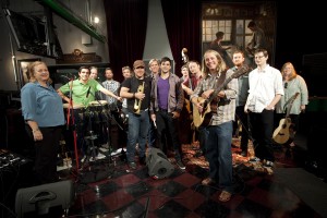 Me, the band, and the crew from the Loudville studio just before we went "live".