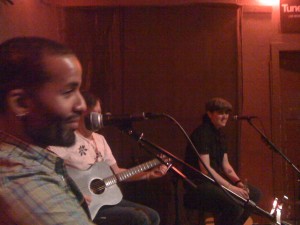 From left to right: Austin Willacy, Stewart Lewis & Heather Combs at The Hotel Utah Saloon