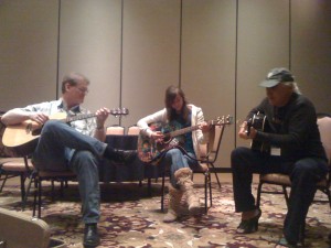 Left to Right: Larry, Lizzy, and Mark playing one of Lizzy's new tunes. Awesome!