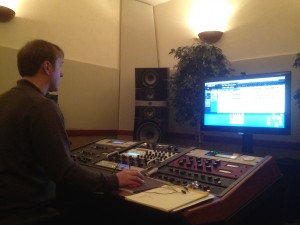 Michael Romanowski doing a rough mix on some live material we recorded last night at Coast Recorders.