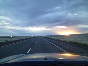 Sunset on the lonesome Highway 6 somewhere in Utah.