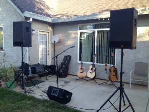 Force de Taylor: our setup for the backyard house concert Kyle Williams and I performed in Chico, CA last night. Force de Taylor: our setup for the backyard house concert Kyle Williams and I performed in Chico, CA last night.