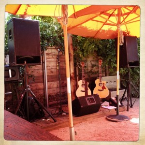 My mobile set up outside at Hopmonk Tavern. It was a compact stage, but man... it did sound pretty good in that space!