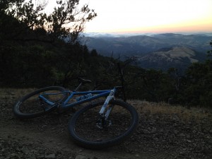 On the descent from the top of Mt. Tam on the loose, rocky Eldridge Trail looking north east. Beautiful.