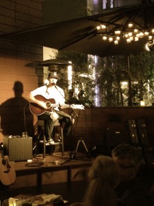 Brett Young ripping it up at Sonoma Wine Garden in Santa Monica, CA.