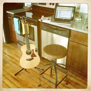 Writing at home here in Nashville, TN with Taylor Guitars GS Mini.