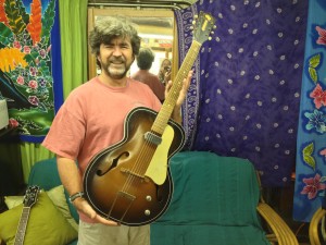 Guitar tech extraordinaire, John Mooy, holding the revived B&J Serenader earlier. Guitar tech extraordinaire, John Mooy, holding the revived B&J Serenader earlier.